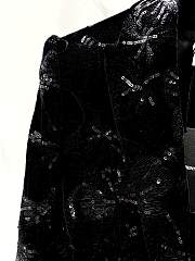 Okify YSL Black Hibiscus Flower Embroidered Vest  - 4