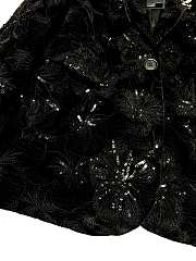 Okify YSL Black Hibiscus Flower Embroidered Vest  - 3