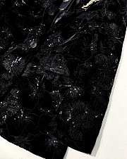 Okify YSL Black Hibiscus Flower Embroidered Vest  - 2