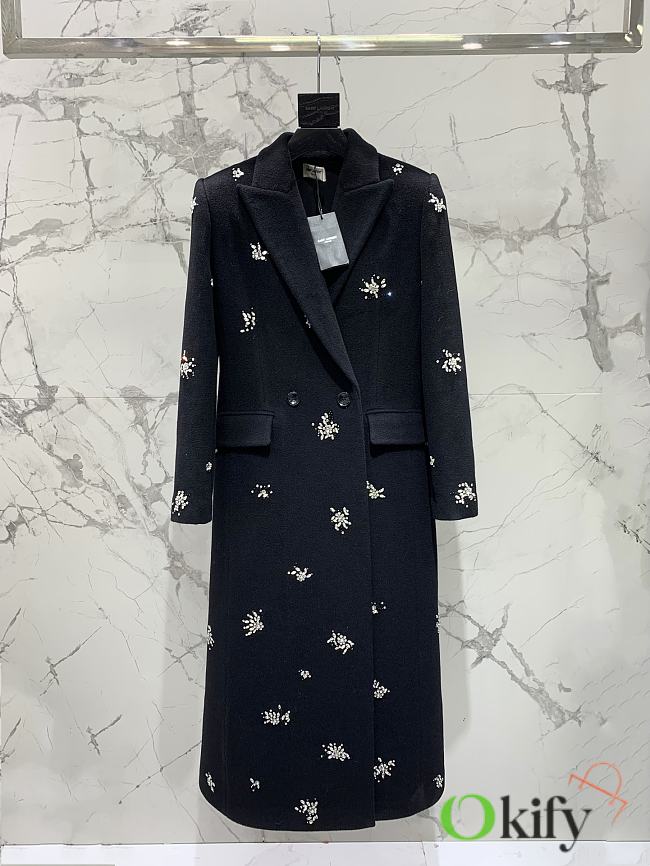 Okify YSL Flower Beaded Long Coat SML  - 1