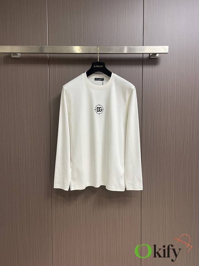 Okify Dolce & Gabbana White Long Sleeve T-shirt S-3XL - 1