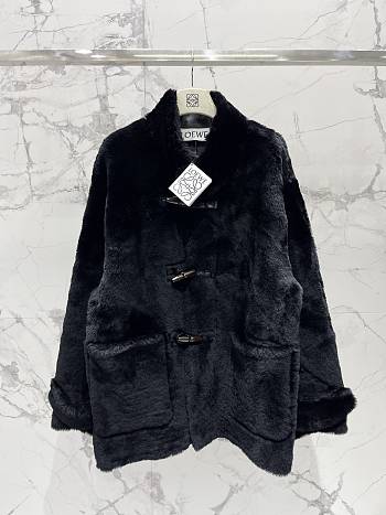 Okify Loewe Black Lamb Wool Coat SML