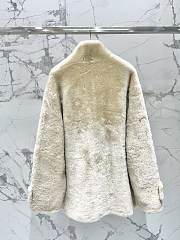 Okify Loewe White Lamb Wool Coat SML - 4