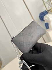 Okify Louis Vuitton Grey Gray Monogram Eclipse Key Pouch 12 x 7 x 1.5 cm M80905 - 3