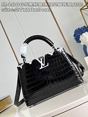 Okify Louis Vuitton BB Capucines Bag With Black Crocodile And White Mother of Pearl M48865 27x18x9cm - 1