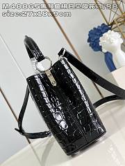 Okify Louis Vuitton BB Capucines Bag With Black Crocodile And White Mother of Pearl M48865 27x18x9cm - 6