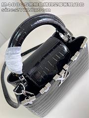 Okify Louis Vuitton BB Capucines Bag With Black Crocodile And White Mother of Pearl M48865 27x18x9cm - 5