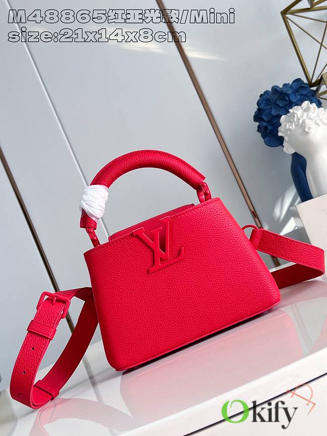 Okify Louis Vuitton Mini Capucines Bag In Full Of Red M11798 21x14x8 cm - 1