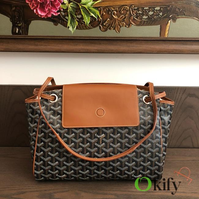 Okify Goyard Rouette Souple Bag In Black And Tan 31x14x23cm - 1