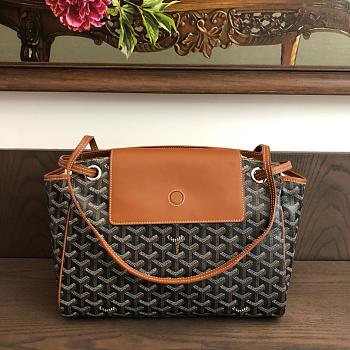 Okify Goyard Rouette Souple Bag In Black And Tan 31x14x23cm