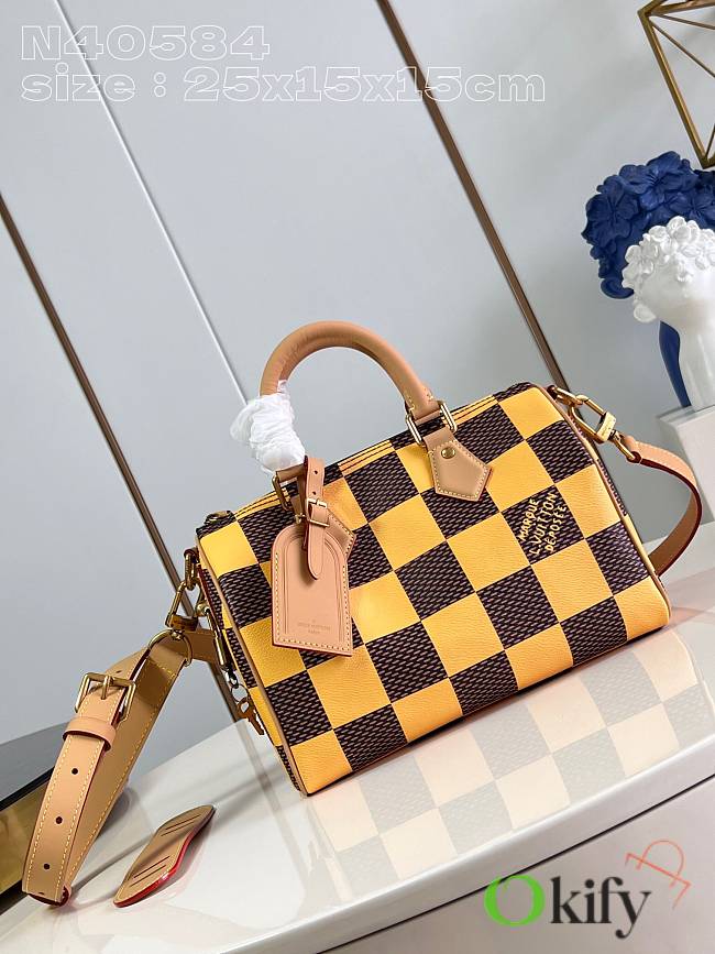 Okify Louis Vuitton Speedy 25 Bandoulière Damier Pop Bag in yellow N40584 25 x 15 x 15 cm - 1