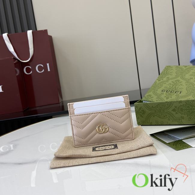 Okify Gucci Marmont Beige Card Holder  - 1