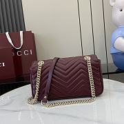 Okify Gucci Small Burgundy Marmont Handbag 26x13x6cm  - 2