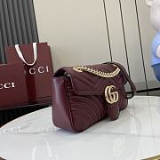 Okify Gucci Small Burgundy Marmont Handbag 26x13x6cm  - 4