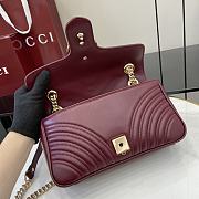 Okify Gucci Small Burgundy Marmont Handbag 26x13x6cm  - 3