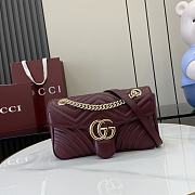 Okify Gucci Small Burgundy Marmont Handbag 26x13x6cm  - 1