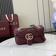 Okify Gucci Mini Burgundy Marmont Handbag 22x13x6cm  - 1