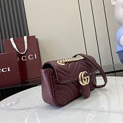 Okify Gucci Mini Burgundy Marmont Handbag 22x13x6cm  - 5