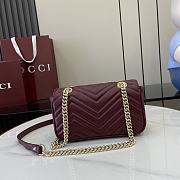 Okify Gucci Mini Burgundy Marmont Handbag 22x13x6cm  - 4