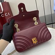 Okify Gucci Mini Burgundy Marmont Handbag 22x13x6cm  - 3