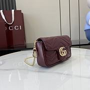 Okify Gucci Super Mini Burgundy Marmont Handbag 16x10x4.5cm - 6