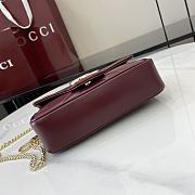 Okify Gucci Super Mini Burgundy Marmont Handbag 16x10x4.5cm - 4