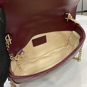 Okify Gucci Super Mini Burgundy Marmont Handbag 16x10x4.5cm - 3