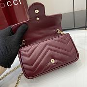 Okify Gucci Super Mini Burgundy Marmont Handbag 16x10x4.5cm - 2