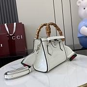 Okify Gucci Diana Bamboo Crocodile Mini Tote Bag In White 20x16x10cm  - 4