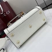 Okify Gucci Diana Bamboo Crocodile Mini Tote Bag In White 20x16x10cm  - 5