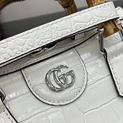 Okify Gucci Diana Bamboo Crocodile Mini Tote Bag In White 20x16x10cm  - 2