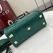 Okify Gucci Diana Bamboo Crocodile Mini Tote Bag In Green 20x16x10cm  - 2