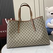 Okify Gucci Emblem Large Tote Bag in Brown Strap 45x30x16cm  - 1