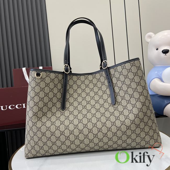 Okify Gucci Emblem Large Tote Bag in Black Strap 45x30x16cm  - 1