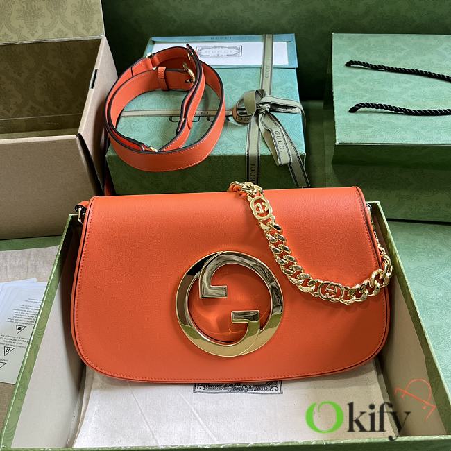 Okify Gucci Blondie Small Shoulder Bag In Orange 28x16x4cm - 1