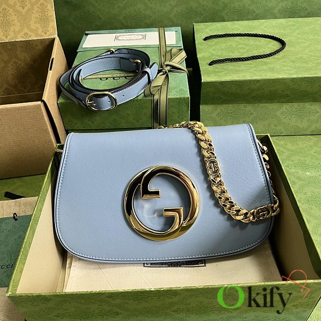 Okify Gucci Blondie Small Shoulder Bag In Light Blue 28x16x4cm - 1