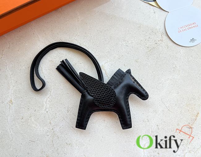 Okify Hermes Black Pony Bag Charm  - 1