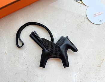 Okify Hermes Black Pony Bag Charm 