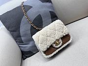 Okify Chanel Small Shearling Lambskin Flap Bag In Brown 12x18x6cm - 1