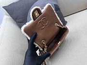 Okify Chanel Small Shearling Lambskin Flap Bag In Brown 12x18x6cm - 5