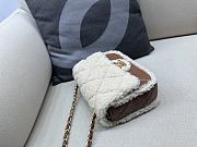 Okify Chanel Small Shearling Lambskin Flap Bag In Brown 12x18x6cm - 3