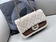 Okify Chanel Medium Shearling Lambskin Flap Bag In Brown 16x23.5x7.5cm - 1