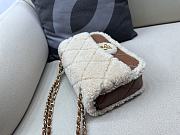 Okify Chanel Medium Shearling Lambskin Flap Bag In Brown 16x23.5x7.5cm - 5