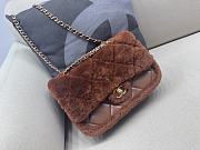 Okify Chanel Medium Shearling Lambskin Flap Bag In Full Brown 16x23.5x7.5cm - 1