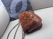 Okify Chanel Medium Shearling Lambskin Flap Bag In Full Brown 16x23.5x7.5cm - 4