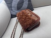 Okify Chanel Medium Shearling Lambskin Flap Bag In Full Brown 16x23.5x7.5cm - 3