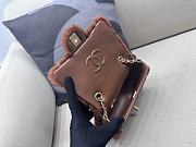 Okify Chanel Small Shearling Lambskin Flap Bag In Full Brown 12x18x6cm - 5