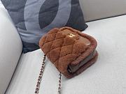 Okify Chanel Small Shearling Lambskin Flap Bag In Full Brown 12x18x6cm - 3