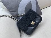 Okify Chanel Small Shearling Lambskin Flap Bag In Black 12x18x6cm - 1