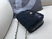 Okify Chanel Small Shearling Lambskin Flap Bag In Black 12x18x6cm - 5